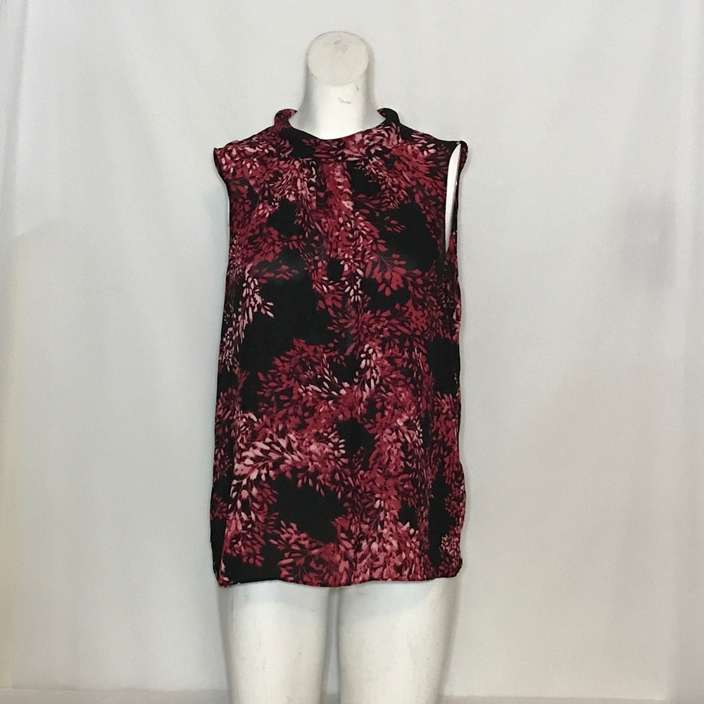 Vince Camuto red floral print sheer tunic Size S - Picture 3 of 8